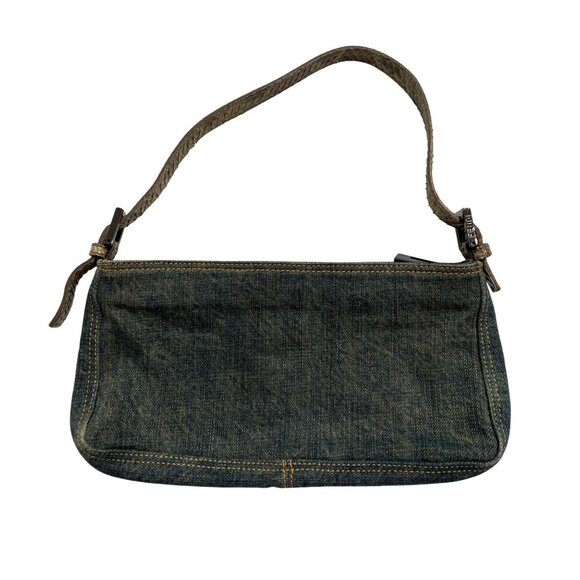 Fendi Mini Baguette Bag in Blue Denim and Snake Skin - Picture 1 of 8
